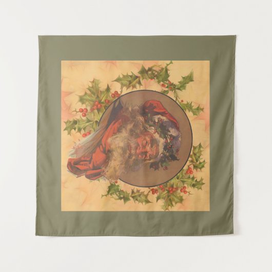 Weihnachts-Vintag-Portrait Wandteppich (Vorderseite (Horizontal))