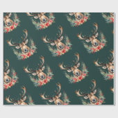 Weihnachts-Vintag-Rentierpapier Geschenkpapier (Flach)