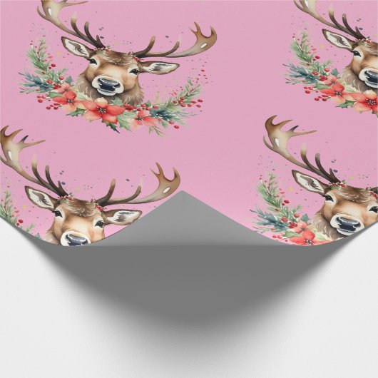 Weihnachts-Vintag-Rentierpapier Geschenkpapier (Ecke)