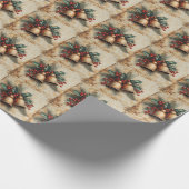 Weihnachts-Vintag-Wrackpapier Geschenkpapier (Ecke)