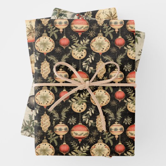 Weihnachts-Vintag-Wrackpapier Geschenkpapier Set (Beispiel)
