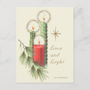 Weihnachts- Vintage Drei brennende Kerzen CC1247  Postkarte