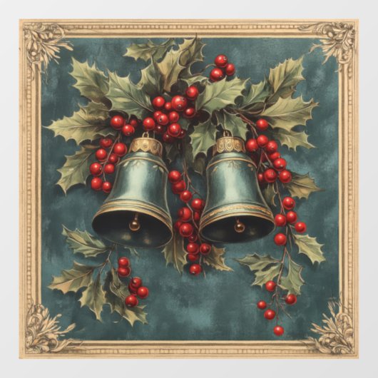 Weihnachts-Vintage Fensterklammer Fensteraufkleber (Blatt)