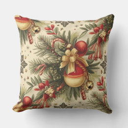 Weihnachts-Vintage-Freuden-Muster Kissen