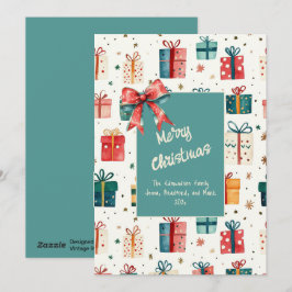 Weihnachts Vintage Geschenkpakete Flat Holiday Car Feiertagskarte