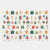 Weihnachts-Vintage Geschenkpakete Geschenkpapier Set (Vorderseite)