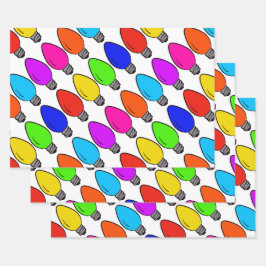 Weihnachts Vintage Glühbirnen Wrapping Paper Sheet Geschenkpapier Set