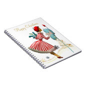 Weihnachts-Vintage Goldfrau Weihnachtsbaum Glitzer Notizblock (Rechte Seite)