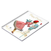 Weihnachts-Vintage Goldfrau Weihnachtsbaum Glitzer Notizblock (Linke Seite)