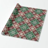 Weihnachts-Vintage-Karomuster mit Stechpalme und H Geschenkpapier (Ungerollt)