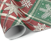 Weihnachts-Vintage-Karomuster mit Stechpalme und H Geschenkpapier (Rolleneckpunkt)