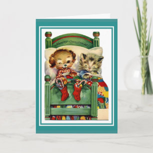 Weihnachts-Vintage-Karte Fröhliche Weihnachten Kät