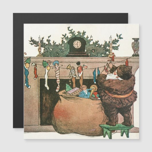 Weihnachts-Vintage Kunstfertigungskarte Magnetkarte (Vorne/Hinten)