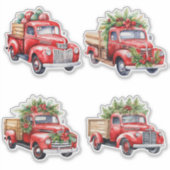 Weihnachts-Vintage LKW Aufkleber (Vorderseite)