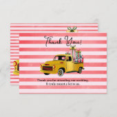 Weihnachts-Vintage LKW-Hochzeit Dankeskarte (Vorne/Hinten)