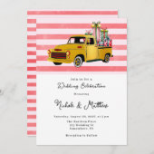 Weihnachts-Vintage LKW-Hochzeit Einladung (Vorne/Hinten)