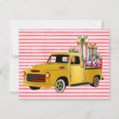 Weihnachts-Vintage LKW-Hochzeit RSVP Karte (Rückseite)
