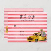 Weihnachts-Vintage LKW-Hochzeit RSVP Karte (Vorne/Hinten)
