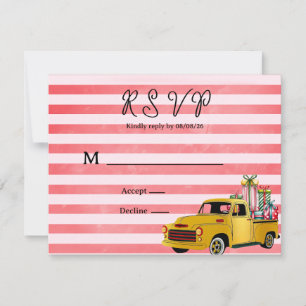 Weihnachts-Vintage LKW-Hochzeit RSVP Karte