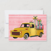 Weihnachts-Vintage LKW-Hochzeit Save The Date (Rückseite)