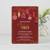 Weihnachts Vintage Ornament-Diamanten Einladung (Stehend Vorderseite)