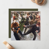 Weihnachts Vintage Skaten Mitteilungskarte (Vorderseite/Rückseite Beispiel)