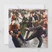 Weihnachts Vintage Skaten Mitteilungskarte (Vorderseite)