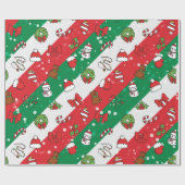 Weihnachts-Vintage Symmetrie Geschenkpapier (Flach)