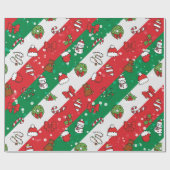 Weihnachts-Vintage Symmetrie Geschenkpapier (Flach)