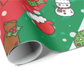 Weihnachts-Vintage Symmetrie Geschenkpapier (Rolleneckpunkt)