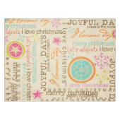 Weihnachts-Vintage Typografie Tischdecke (Vorderseite (Horizontal))