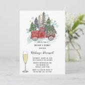 Weihnachts-Vintager LKW Brunch & Bubbly Einladung (Stehend Vorderseite)