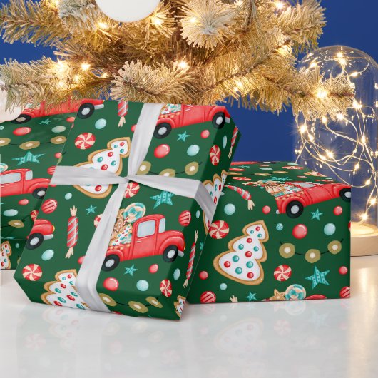 Weihnachts Vintager Lkw und Weihnachtscreme Geschenkpapier (Feiertage)