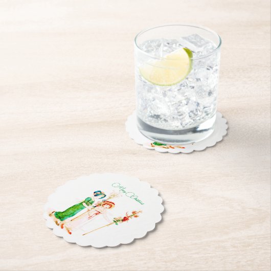 Weihnachts-Vintager personalisierter Untersetzer (Vor Ort)