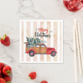 Weihnachts Vintager Red Panel Truck Serviette (Beispiel)