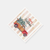Weihnachts Vintager Red Panel Truck Serviette (Ecke)