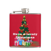 Weihnachts Vinyl Wrapped Flask Flachmann (Vorderseite)