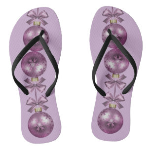 Weihnachts-Violett-Ornamente Feiertage Badesandalen
