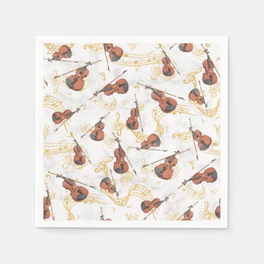 Weihnachts-Violine-Musiknoten Urlaub Serviette (Vorderseite)