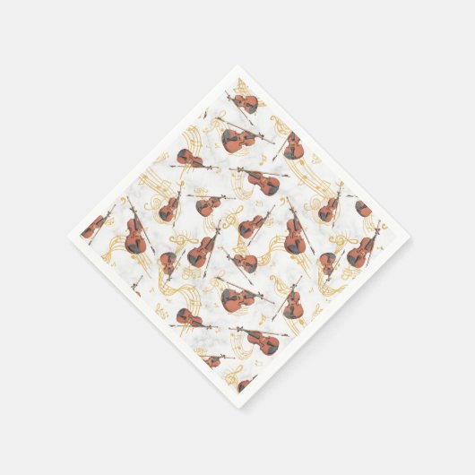 Weihnachts-Violine-Musiknoten Urlaub Serviette (Ecke)