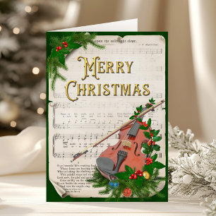 Weihnachts-Violine Vintage Notizzettel Elegante Feiertagskarte