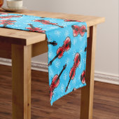 Weihnachts-Violinist Musiker-Muster Kurzer Tischläufer (Beispiel)