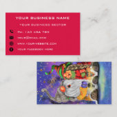 Weihnachts-Visitenkarte Happy Singing Gnomes Visitenkarte (Vorne/Hinten)