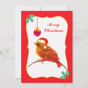 Weihnachts-Vogel-Flat-Holiday-Karte Feiertagskarte
