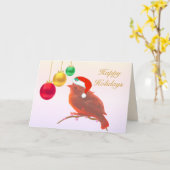 Weihnachts-Vögelchen Karte (Gelbe Blume)