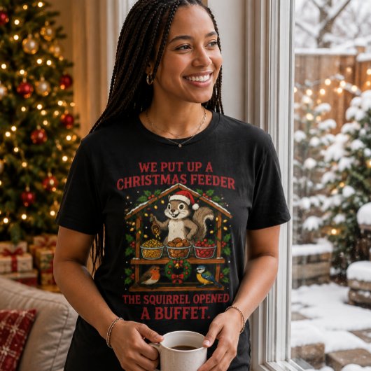 Weihnachts-Vogelfutterhaus-Eichhörnchen-Buffet-T-S T-Shirt