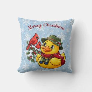 Weihnachts-Vogelschau-Gummiente Winterdekoration Kissen