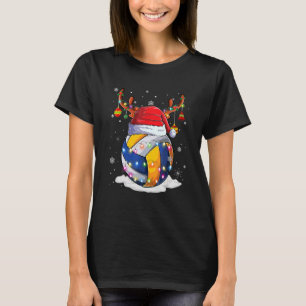Weihnachts-Volleyball-Ball Santa Rédeer Leuchten o T-Shirt