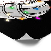 Weihnachts Volleyball Ball Weihnachtsmannmütze Fun Poster (Ecke)