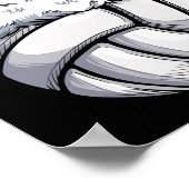 Weihnachts Volleyball Ball Weihnachtsmannmütze Fun Poster (Ecke)